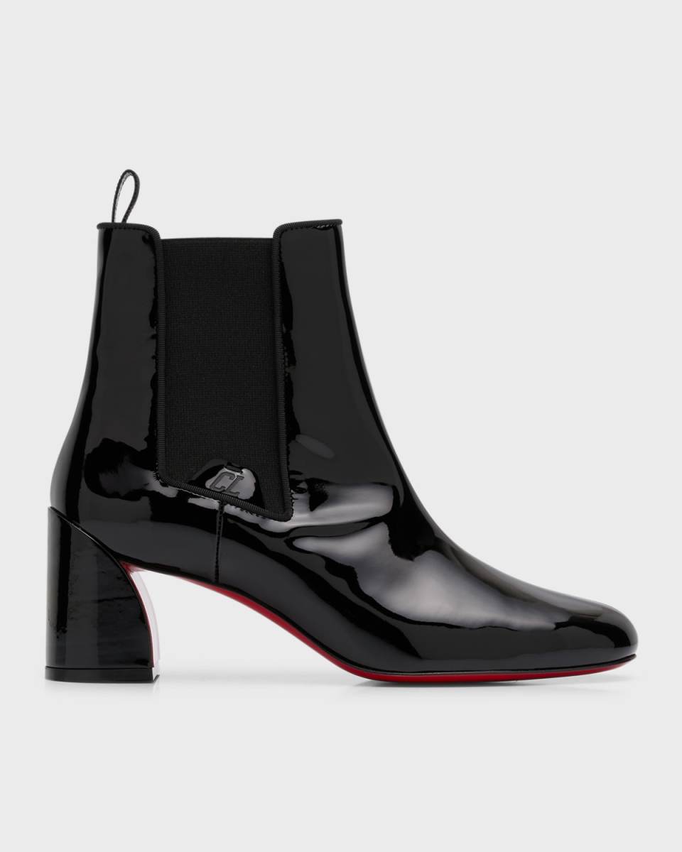 Patent Red Sole Chelsea Ankle Boots